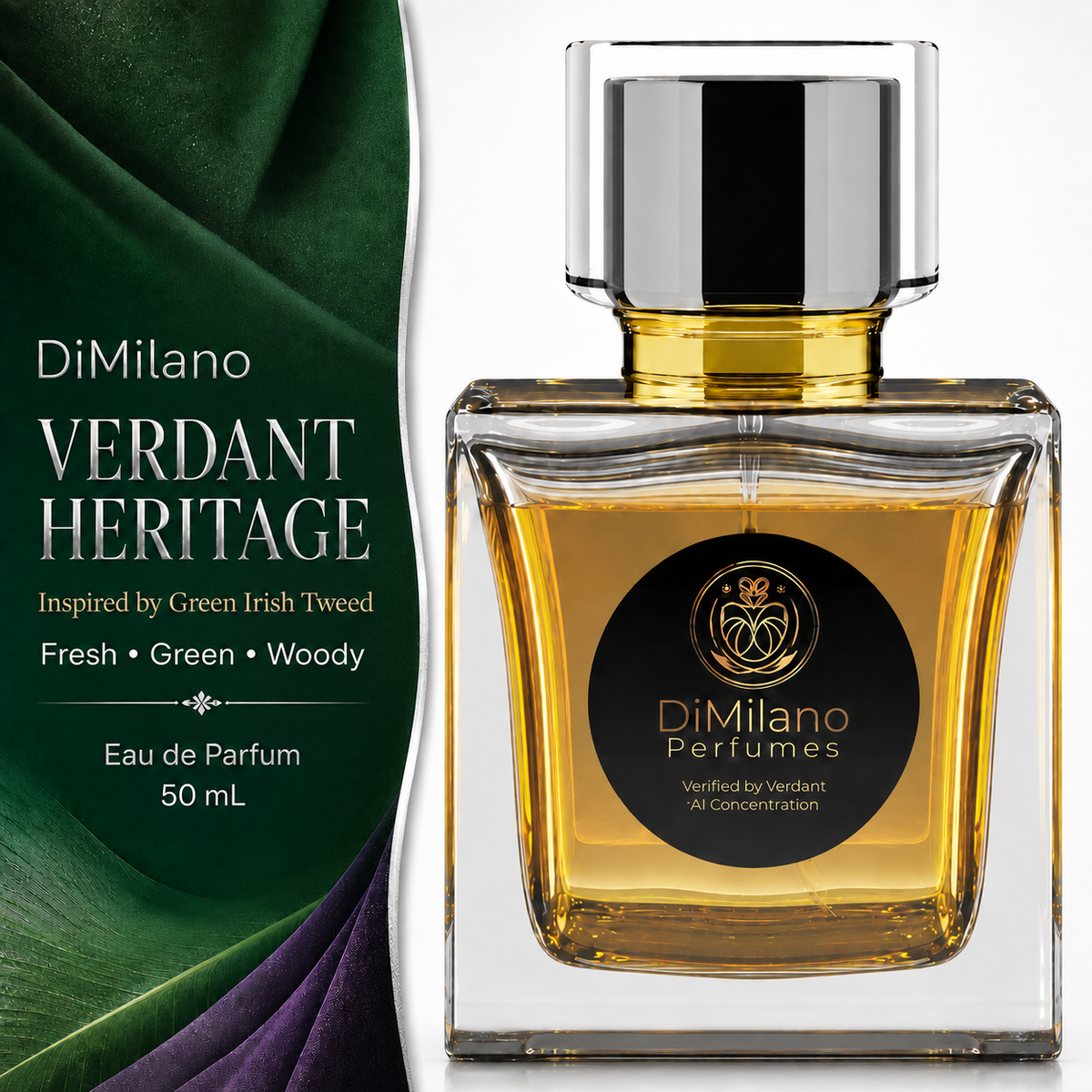 DiMilano Verdant Heritage – Green Irish–Style Eau de Parfum, 50 ml