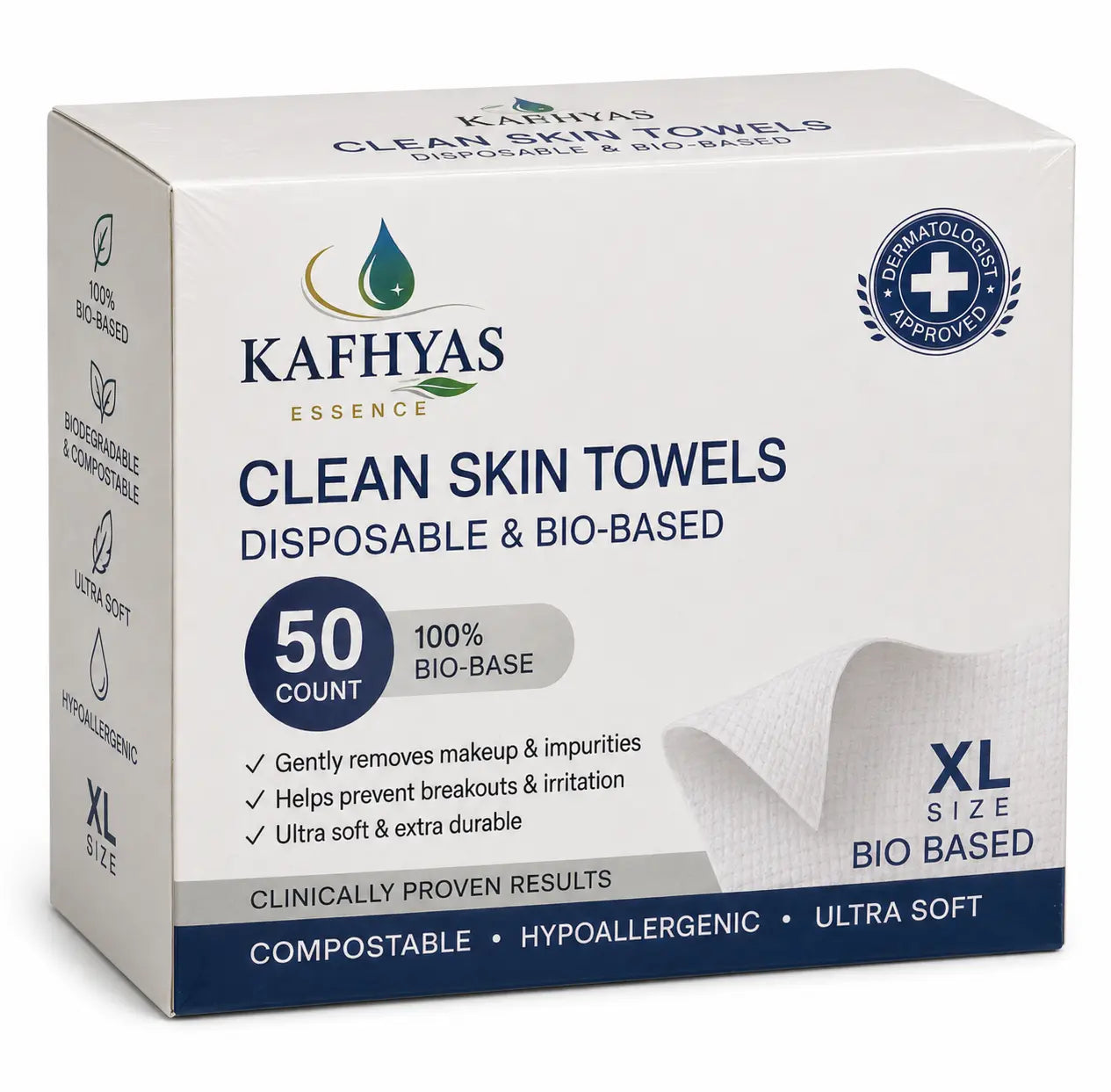 XL Disposable Facial Towels – 50 Count