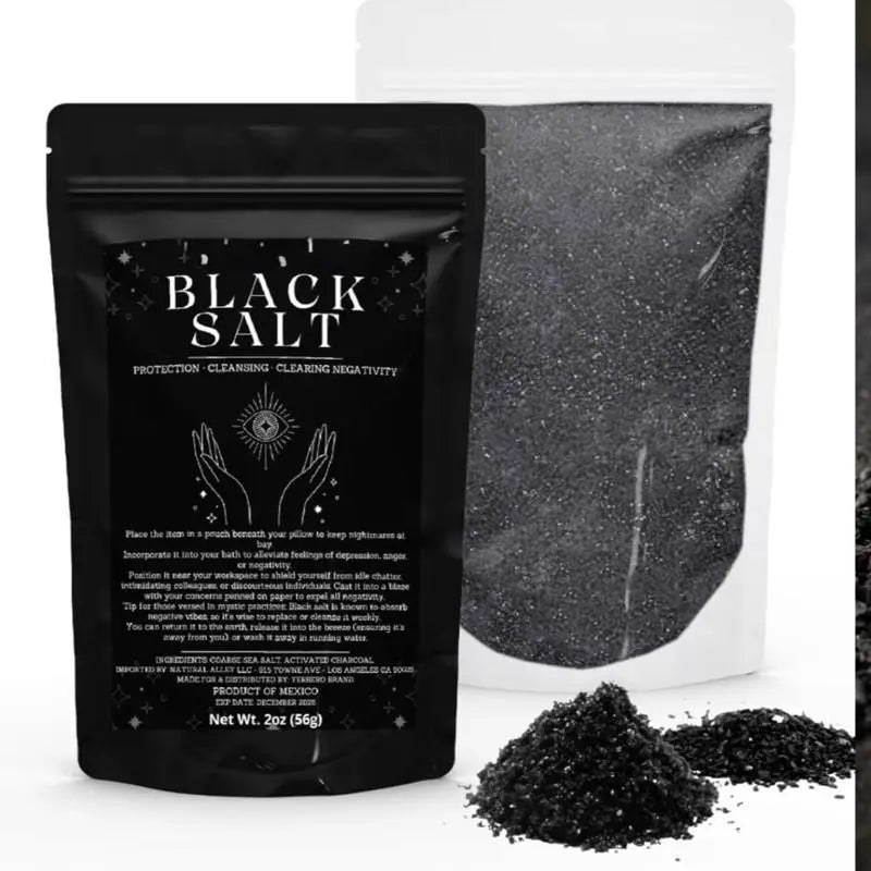 Black Salt Crystals – Ritual & Decorative Use, 2 oz