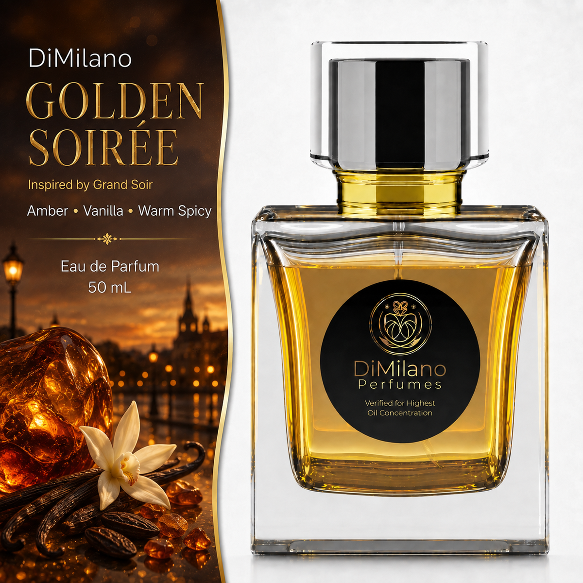 DiMilano Golden Soirée – Impression of Grand Soir Eau de Parfum, 50 ml