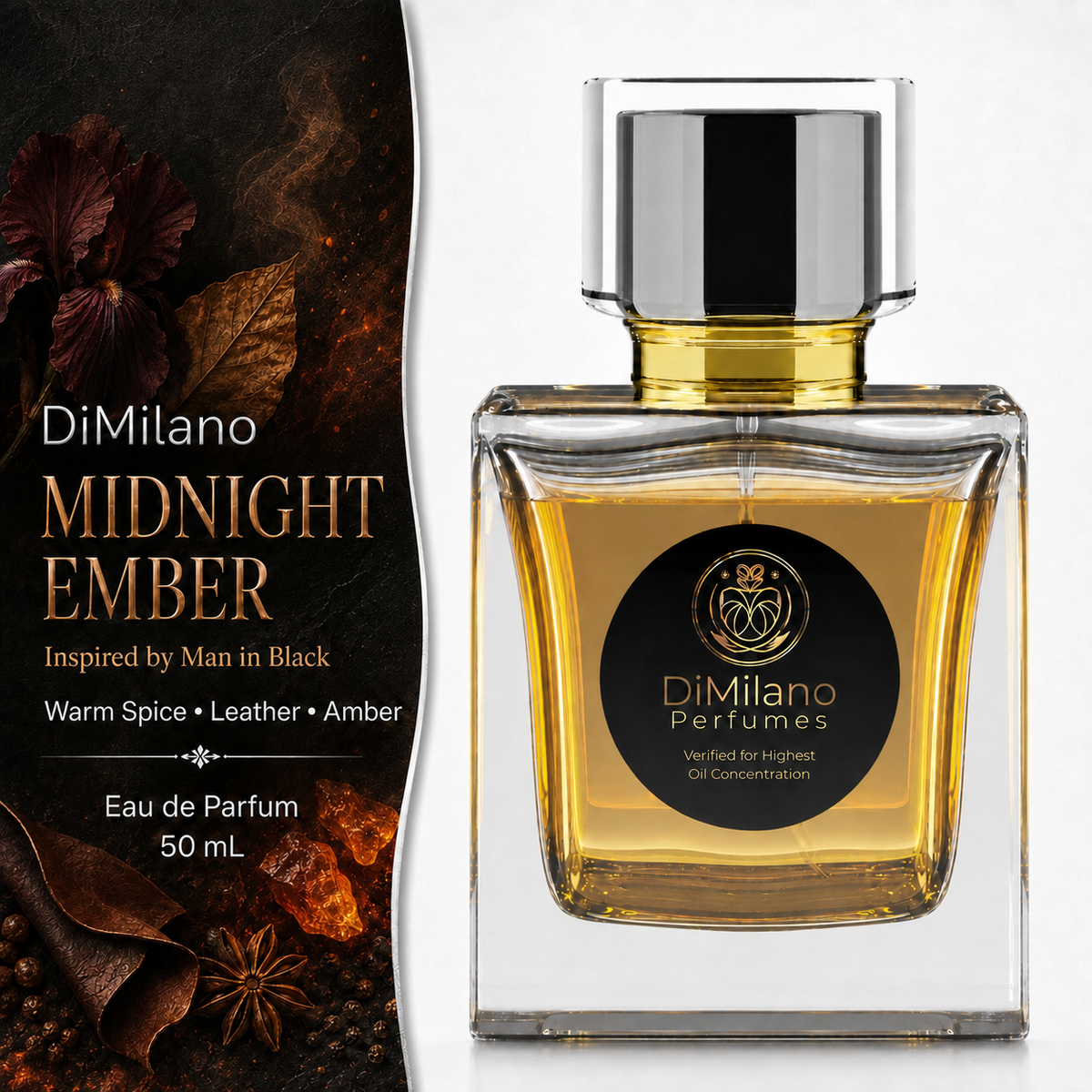 DiMilano Midnight Ember – Impression of Men in Black Eau de Parfum, 50 ml