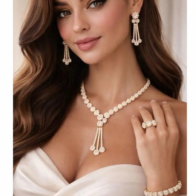 Aurora Royale Chevron Cluster Jewelry Set – 4 Piece