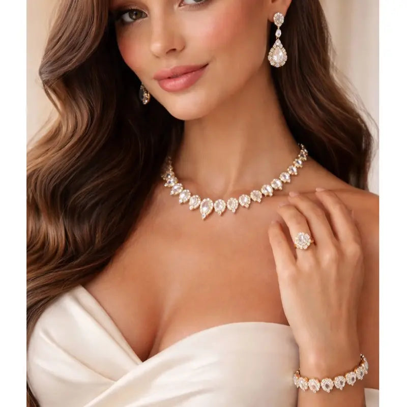 Aurora Royale Marquise Teardrop Jewelry Set – 4 Piece
